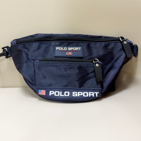 Vintage Polo Sport Ralph Lauren Unisex Blue Belt Bag Fanny Pack - Picture 8 of 8